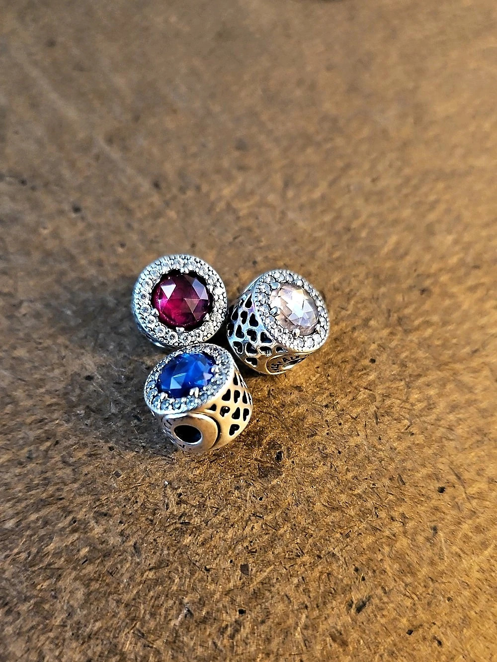Pandora Radiant Hearts Charm Series Silver & Blue Jewelry Pieces